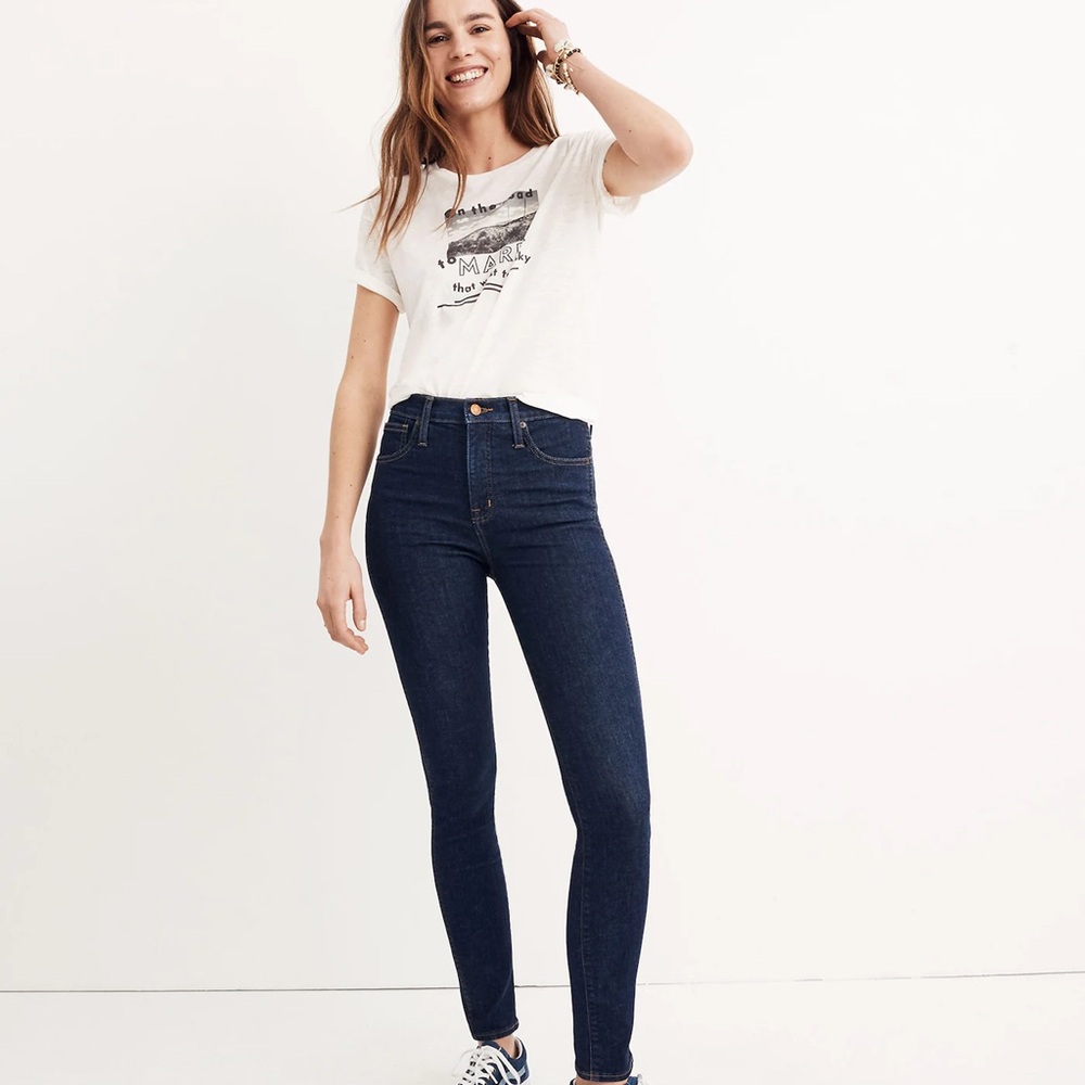 Madewell Blue Skinny Jeans High-Waisted Stretch
